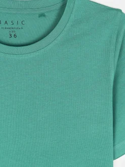 GATE T-shirt basic z bawełny z okrągłym dołem| Koszulki I Topy·Koszulki