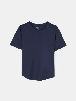 GATE T-shirt basic z bawełny z okrągłym dołem| Koszulki I Topy·Koszulki