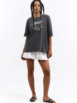 GATE T-shirt o luźnym kroju, wykonany z bawełny| Koszulki I Topy·Koszulki|Koszulki I Topy·Koszulki Z Nadrukiem