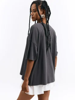 GATE T-shirt o luźnym kroju, wykonany z bawełny| Koszulki I Topy·Koszulki|Koszulki I Topy·Koszulki Z Nadrukiem