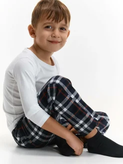 GATE T-shirt od piżamy z kieszonką w kratkę|Dzieci Chłopcy·Bielizna