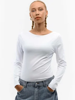 GATE T-shirt z dekoltem w łódkę| Koszulki I Topy·Koszulki