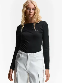 GATE T-shirt z dekoltem w łódkę| Koszulki I Topy·Koszulki