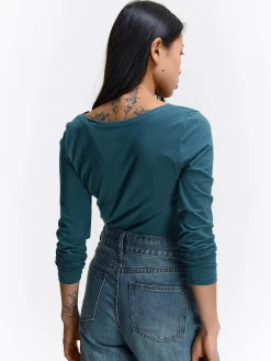 GATE T-shirt z dekoltem w łódkę| Koszulki I Topy·Koszulki