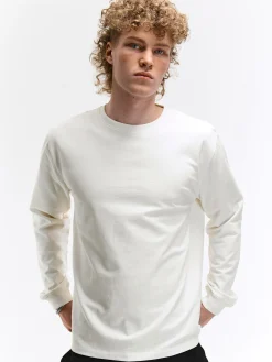 GATE T-shirt z grubej bawełny| Koszulki·Koszulki Z Długim Rękawem|Koszulki·Basic Koszulki I Podkoszulki