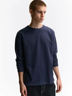 GATE T-shirt z grubej bawełny| Koszulki·Koszulki Z Długim Rękawem|Koszulki·Basic Koszulki I Podkoszulki