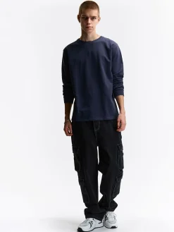 GATE T-shirt z grubej bawełny| Koszulki·Koszulki Z Długim Rękawem|Koszulki·Basic Koszulki I Podkoszulki