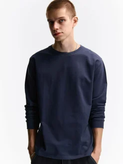 GATE T-shirt z grubej bawełny| Koszulki·Koszulki Z Długim Rękawem|Koszulki·Basic Koszulki I Podkoszulki