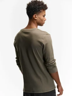 GATE T-shirt z grubej bawełny z kieszenią| Koszulki·Koszulki Z Długim Rękawem|Koszulki·Basic Koszulki I Podkoszulki