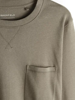 GATE T-shirt z grubej bawełny z kieszenią| Koszulki·Koszulki Z Długim Rękawem|Koszulki·Basic Koszulki I Podkoszulki