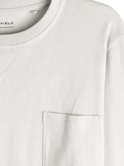 GATE T-shirt z grubej bawełny z kieszenią| Koszulki·Koszulki Z Długim Rękawem|Koszulki·Basic Koszulki I Podkoszulki