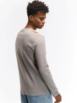 GATE T-shirt z grubej bawełny z kieszenią| Koszulki·Koszulki Z Długim Rękawem|Koszulki·Basic Koszulki I Podkoszulki