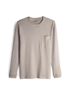 GATE T-shirt z grubej bawełny z kieszenią| Koszulki·Koszulki Z Długim Rękawem|Koszulki·Basic Koszulki I Podkoszulki