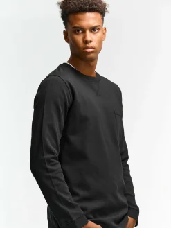 GATE T-shirt z grubej bawełny z kieszenią| Koszulki·Koszulki Z Długim Rękawem|Koszulki·Basic Koszulki I Podkoszulki