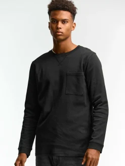 GATE T-shirt z grubej bawełny z kieszenią| Koszulki·Koszulki Z Długim Rękawem|Koszulki·Basic Koszulki I Podkoszulki