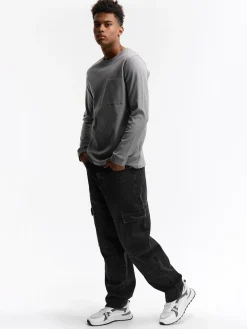 GATE T-shirt z grubej bawełny z kieszenią| Koszulki·Koszulki Z Długim Rękawem|Koszulki·Basic Koszulki I Podkoszulki