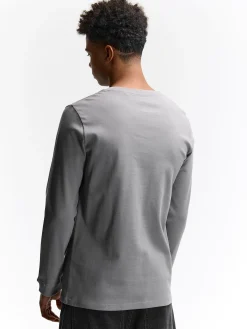 GATE T-shirt z grubej bawełny z kieszenią| Koszulki·Koszulki Z Długim Rękawem|Koszulki·Basic Koszulki I Podkoszulki