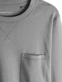 GATE T-shirt z grubej bawełny z kieszenią| Koszulki·Koszulki Z Długim Rękawem|Koszulki·Basic Koszulki I Podkoszulki