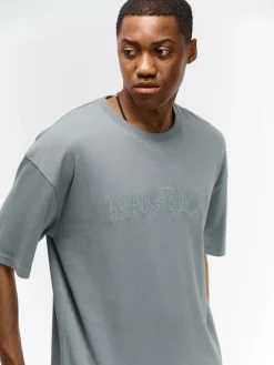 GATE T-shirt z grubej bawełny z haftem| Koszulki·Koszulki ☀️|Koszulki·Koszulki Z Nadrukiem