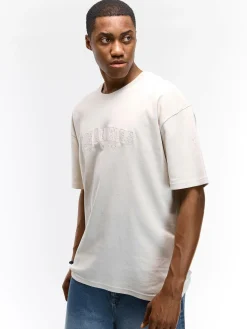 GATE T-shirt z grubej bawełny z haftem| Koszulki·Koszulki ☀️|Koszulki·Koszulki Z Nadrukiem