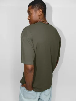 GATE T-shirt z grubej bawełny z haftem| Koszulki·Koszulki ☀️|Koszulki·Koszulki Z Nadrukiem