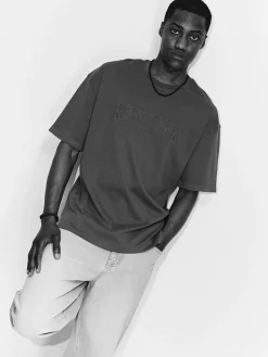 GATE T-shirt z grubej bawełny z haftem| Koszulki·Koszulki ☀️|Koszulki·Koszulki Z Nadrukiem