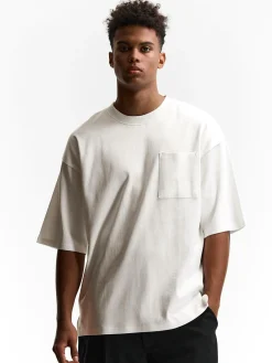 GATE T-shirt z grubej bawełny z kieszenią| Koszulki·Koszulki ☀️|Koszulki·Basic Koszulki I Podkoszulki