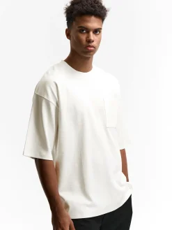 GATE T-shirt z grubej bawełny z kieszenią| Koszulki·Koszulki ☀️|Koszulki·Basic Koszulki I Podkoszulki