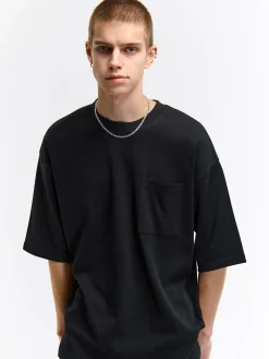 GATE T-shirt z grubej bawełny z kieszenią| Koszulki·Koszulki ☀️|Koszulki·Basic Koszulki I Podkoszulki