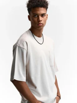 GATE T-shirt z grubej bawełny z kieszenią| Koszulki·Koszulki ☀️|Koszulki·Basic Koszulki I Podkoszulki