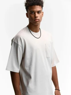 GATE T-shirt z grubej bawełny z kieszenią| Koszulki·Koszulki ☀️|Koszulki·Basic Koszulki I Podkoszulki