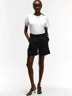 GATE T-shirt z koronkowymi rękawami| Koszulki I Topy·Topy|Koszulki I Topy·Koszulki