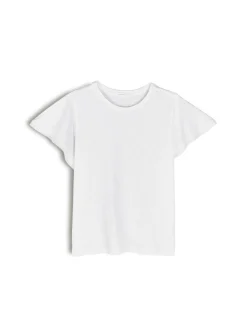 GATE T-shirt z marszczonymi rękawami| Koszulki I Topy·Koszulki