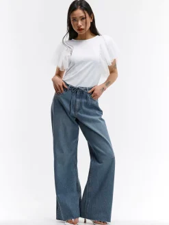 GATE T-shirt z siateczkowymi rękawami| Koszulki I Topy·Topy|Koszulki I Topy·Koszulki