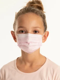 GATE 3-warstwowa jednorazowa maseczka na twarz dla dzieci , różowa (5 sztuk / 8lat-12lat)|Dzieci Akcesoria|Dziewczynki·Akcesoria