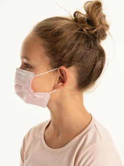 GATE 3-warstwowa jednorazowa maseczka na twarz dla dzieci , różowa (5 sztuk / 8lat-12lat)|Dzieci Akcesoria|Dziewczynki·Akcesoria