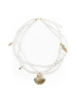 GATE Wielorzędowy naszyjnik z pereł z zawieszkami| Akcesoria·Biżuteria