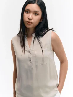 GATE Wiskozowa bluzka bez rękawów| Koszulki I Topy·Topy|Koszulki I Topy·Bluzki