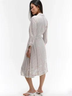 GATE Wiskozowa sukienka w paski z nadrukiem| Kategorie·Sukienki