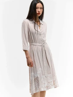 GATE Wiskozowa sukienka w paski z nadrukiem| Kategorie·Sukienki