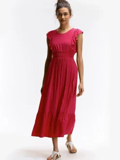 GATE Wiskozowa sukienka z marszczonymi rękawami| Kategorie·Sukienki