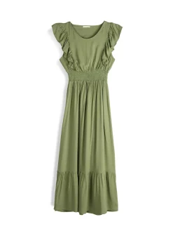 GATE Wiskozowa sukienka z marszczonymi rękawami| Kategorie·Sukienki