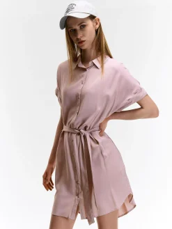 GATE Wiskozowa sukienka z paskiem| Kategorie·Sukienki