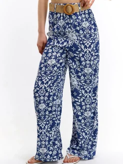 GATE Wiskozowe spodnie z paskiem| Spodnie·Spodnie