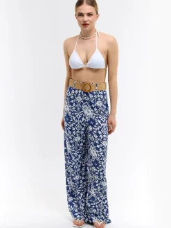 GATE Wiskozowe spodnie z paskiem| Spodnie·Spodnie