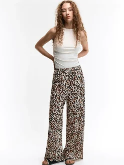 GATE Wiskozowe spodnie z rozcięciem z boku| Spodnie·Spodnie