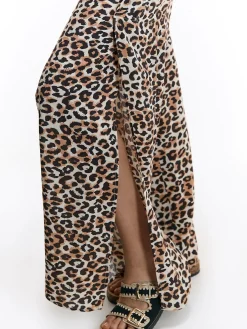 GATE Wiskozowe spodnie z rozcięciem z boku| Spodnie·Spodnie