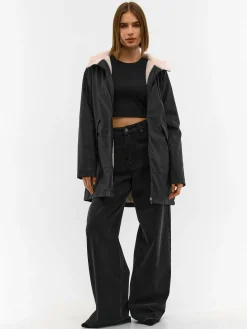 GATE Woskowana parka z podszewką ze sztucznego futra| Kurtki I Płaszcze·Kurtki Przejściowe