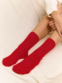 GATE Wysokie skarpetki szenilowe z metaliczną nitką| Bielizna·Skarpety|Akcesoria·Skarpety