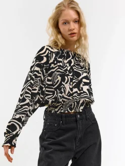 GATE Wzorzysta bluzka damska| Koszulki I Topy·Topy|Koszulki I Topy·Bluzki
